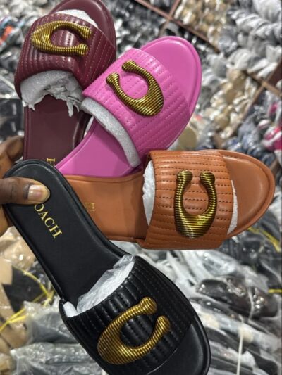 Gold coach slippers